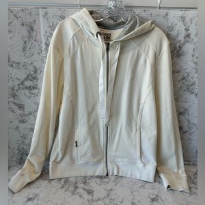 Womens Converse All Star Zip Up Hoodie Size XL, Cream